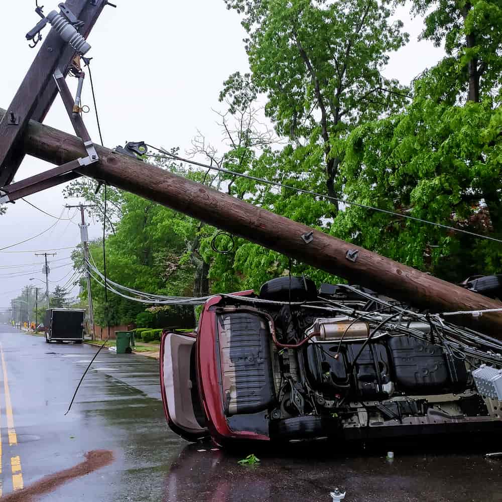What to do if a powerline falls on your car